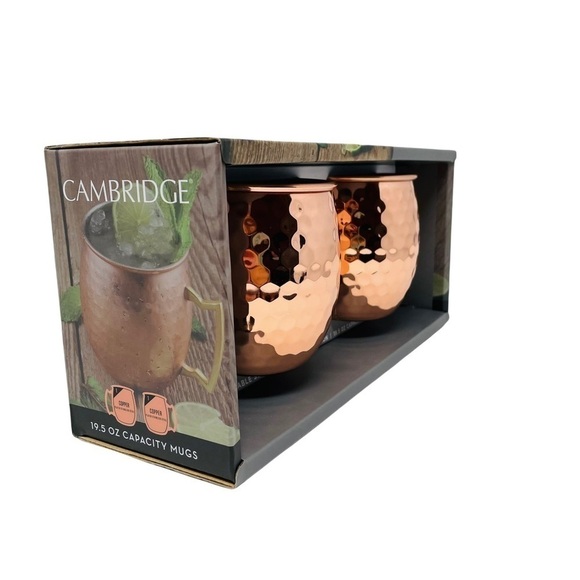 Cambridge Silversmiths 2 Pack of 20 Ounce Hammered Copper Moscow Mule Mugs - Picture 10 of 11